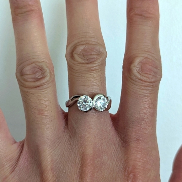 Toi et Moi ring size US 7.5 - Picture 1 of 11